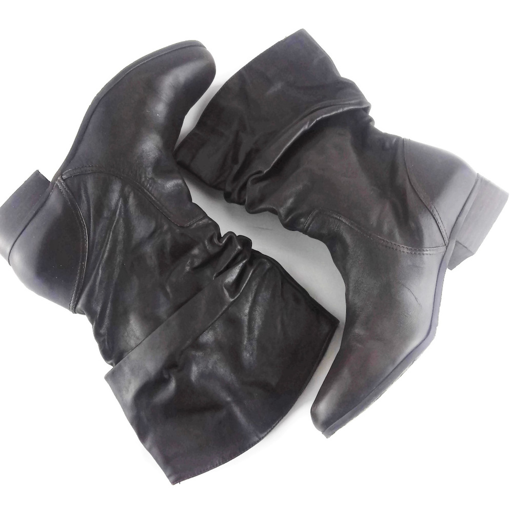 ARTURO CHIANG Brown Leather Slouch Ankle Boots